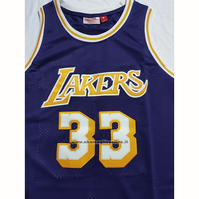 Maglia Los Angeles Lakers Kareem Abdul-jabbar #33 Mitchell & Ness 1983-84 Viola